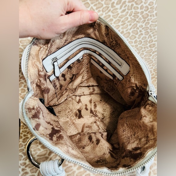 Authentic B MAKOWSKY Leather Braided Straps A211928 Handbag Purse White NWOT - Picture 13 of 14